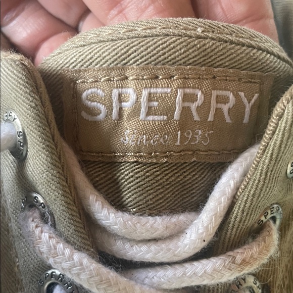 SPERRY Men's Canvas Boat Shoes - Olive Tan SZ 8.5 - Picture 4 of 10